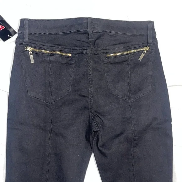 New Guess Marciano Zipper Black Wash Skinny Jeans 6 28 - Picture 4 of 9